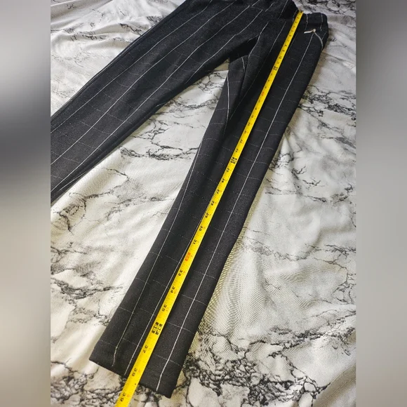 5 For $25✨Womens Medium Checked White Striped & Black Soft Leggings Tights Pants - Picture 4 of 7